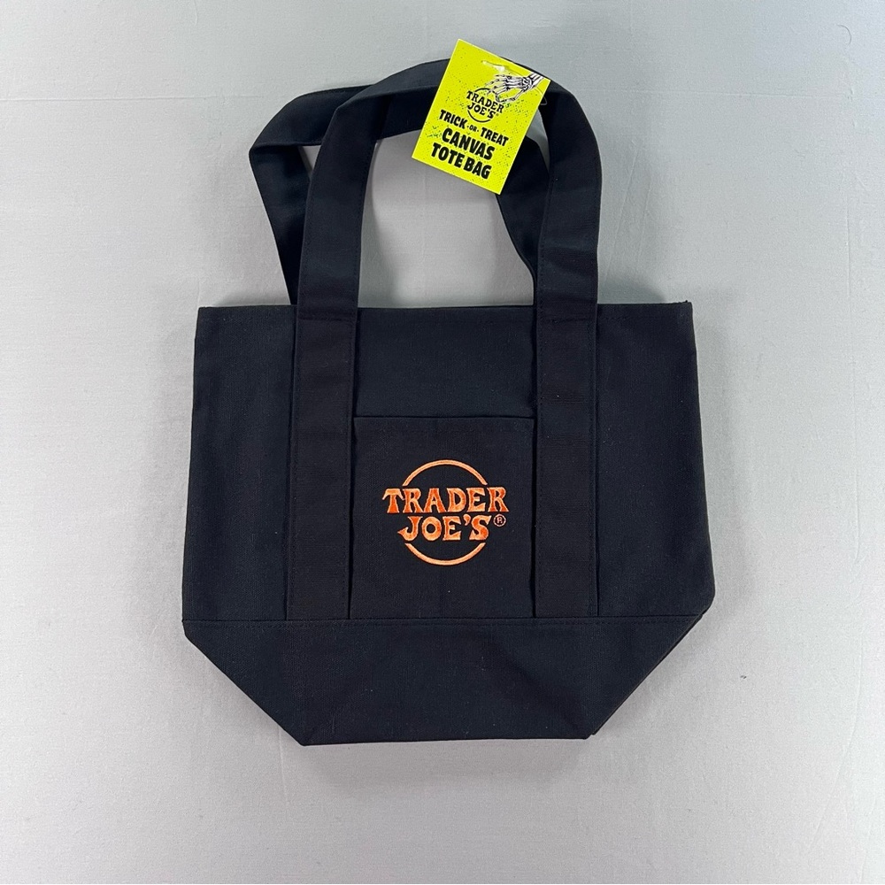 Trader Joe's Black Canvas Tote Bag